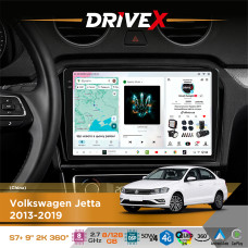 Штатна магнітола для Volkswagen Jetta 2013-2019 DriveX S7+ 2K QLED 9" Android 8-ядерний 2.7ГГц 8x128Гб SIM-картка 3G/4G AK7808 AB 4x50W 360° DSP AK7739 VELVET бездротовий CarPlay та AndroidAuto