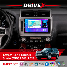 Штатна магнітола для Toyota Land Cruiser Prado (150) 2013-2017 DriveX A-1001 10" Android 4-ядерний 2+32Гб 4x45W бездротовий CarPlay та AndroidAuto