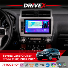 Штатна магнітола для Toyota Land Cruiser Prado (150) 2013-2017 DriveX A-1003 QLED 10" Android 2+32Гб 4-ядерний 4x50W(TDA7851) бездротовий CarPlay та AndroidAuto