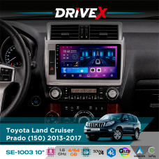 Штатна магнітола для Toyota Land Cruiser Prado (150) 2013-2017 DriveX SE-1003 QLED 10" Android 8-ядерний 4+64Гб SIM-картка 3G/4G DSP 4x50W(TDA7851) бездротовий CarPlay та AndroidAuto
