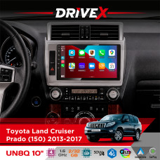 Штатна магнітола для Toyota Land Cruiser Prado (150) 2013-2017 DriveX UN8 QLED 10" Android 4-ядерний 2x32Гб 4x45W бездротовий CarPlay та AndroidAuto
