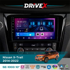 Штатна магнітола для Nissan Qashqai 2014-2022 DriveX SE-1003 QLED 10" Android 8-ядерний 4+64Гб SIM-картка 3G/4G DSP 4x50W(TDA7851) бездротовий CarPlay та AndroidAuto