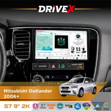 Штатна магнітола для Mitsubishi ASX 2010-2021 DriveX S7 2K QLED 9" Android 8-ядерний 2.7ГГц 6x64Гб SIM-картка 3G/4G AK7808 AB 4x50W DSP AK7739 VELVET бездротовий CarPlay та AndroidAuto