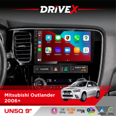 Штатна магнітола для Mitsubishi Pajero 2007-2021 DriveX UN5 QLED 9" Android 4-ядерний 2+32Гб 4x45W бездротовий CarPlay та AndroidAuto