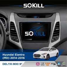 Штатна магнітола для Hyundai Elantra (MD) 2014-2016 SoKill DELTA-900 9" Android 4-ядерний 2+64Гб 4x45W бездротовий CarPlay та AndroidAuto