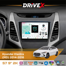 Штатна магнітола для Hyundai Avante (MD) 2013-2015 DriveX S7 2K QLED 9" Android 8-ядерний 2.7ГГц 6x64Гб SIM-картка 3G/4G AK7808 AB 4x50W DSP AK7739 VELVET бездротовий CarPlay та AndroidAuto