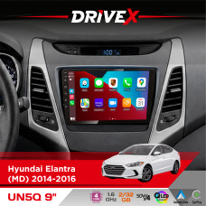 Штатна магнітола для Hyundai Elantra (MD) 2014-2016 DriveX UN5 QLED 9" Android 4-ядерний 2+32Гб 4x45W бездротовий CarPlay та AndroidAuto