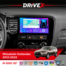 Штатна магнітола для Mitsubishi Outlander 2012-2022 DriveX A-1001 10" Android 4-ядерний 2+32Гб 4x45W бездротовий CarPlay та AndroidAuto