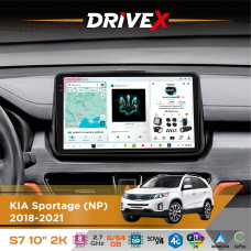 Штатна магнітола для KIA Sportage (NP) 2018-2021 DriveX S7 2K QLED 10" Android 8-ядерний 2.7ГГц 6x64Гб SIM-картка 3G/4G AK7808 AB 4x50W DSP AK7739 VELVET бездротовий CarPlay та AndroidAuto