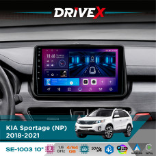 Штатна магнітола для KIA Sportage (NP) 2018-2021 DriveX SE-1003 QLED 10" Android 8-ядерний 4+64Гб SIM-картка 3G/4G DSP 4x50W(TDA7851) бездротовий CarPlay та AndroidAuto