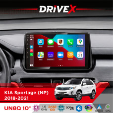 Штатна магнітола для KIA Sportage (NP) 2018-2021 DriveX UN8 QLED 10" Android 4-ядерний 2x32Гб 4x45W бездротовий CarPlay та AndroidAuto