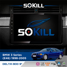 Штатна магнітола для BMW 3 Series (E46) 1998-2006 SoKill DELTA-900 9" Android 4-ядерний 2+64Гб 4x45W бездротовий CarPlay та AndroidAuto