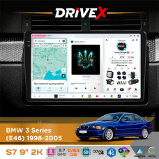Штатна магнітола для BMW 3 Series (E46) 1998-2006 DriveX S7 2K QLED 9" Android 8-ядерний 2.7ГГц 6x64Гб SIM-картка 3G/4G AK7808 AB 4x50W DSP AK7739 VELVET бездротовий CarPlay та AndroidAuto