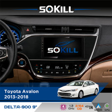 Штатна магнітола для Toyota Avalon 2013-2018 SoKill DELTA-900 9" Android 4-ядерний 2+64Гб 4x45W бездротовий CarPlay та AndroidAuto