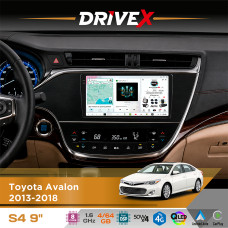 Штатна магнітола для Toyota Avalon 2013-2018 DriveX S4 QLED 9" Android 8-ядерний 1.6ГГц 4x64Гб SIM-картка 3G/4G TDA7851 4x50W DSP AK7604 бездротовий CarPlay та AndroidAuto