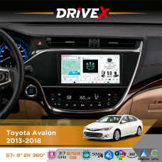 Штатна магнітола для Toyota Avalon 2013-2018 DriveX S7+ 2K QLED 9" Android 8-ядерний 2.7ГГц 8x128Гб SIM-картка 3G/4G AK7808 AB 4x50W 360° DSP AK7739 VELVET бездротовий CarPlay та AndroidAuto