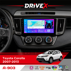 Штатна магнітола для Toyota Corolla 2007-2013 DriveX A-903 QLED 9" Android 4-ядерний 2+32Гб 4x50W(TDA7851) бездротовий CarPlay та AndroidAuto