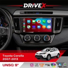 Штатна магнітола для Toyota Corolla 2007-2013 DriveX UN5 QLED 9" Android 4-ядерний 2+32Гб 4x45W бездротовий CarPlay та AndroidAuto