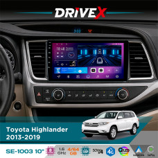 Штатна магнітола для Toyota Highlander 2013-2019 DriveX SE-1003 QLED 10" Android 8-ядерний 4+64Гб SIM-картка 3G/4G DSP 4x50W(TDA7851) бездротовий CarPlay та AndroidAuto