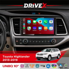 Штатна магнітола для Toyota Highlander 2013-2019 DriveX UN8 QLED 10" Android 4-ядерний 2x32Гб 4x45W бездротовий CarPlay та AndroidAuto