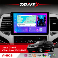 Штатна магнітола для Jeep Grand Cherokee 2011-2013 DriveX A-903 QLED 9" Android 4-ядерний 2+32Гб 4x50W(TDA7851) бездротовий CarPlay та AndroidAuto