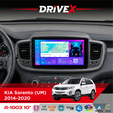 Штатна магнітола для KIA Sorento (UM) 2014-2020 DriveX A-1003 QLED 10" Android 2+32Гб 4-ядерний 4x50W(TDA7851) бездротовий CarPlay та AndroidAuto