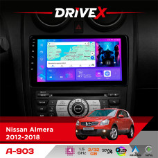 Штатна магнітола для Nissan Micra 2013-2017 DriveX A-903 QLED 9" Android 4-ядерний 2+32Гб 4x50W(TDA7851) бездротовий CarPlay та AndroidAuto