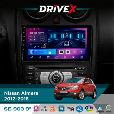 Штатна магнітола для Nissan Qashqai 2007-2013 DriveX SE-903 QLED 9" Android 8-ядерний 4+64Гб SIM-картка 3G/4G DSP 4x50W(TDA7851) бездротовий CarPlay та AndroidAuto