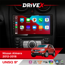 Штатна магнітола для Nissan Qashqai 2007-2013 DriveX UN5 QLED 9" Android 4-ядерний 2+32Гб 4x45W бездротовий CarPlay та AndroidAuto