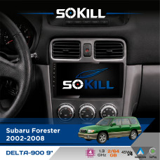 Штатна магнітола для Subaru Forester 2002-2008 SoKill DELTA-900 9" Android 4-ядерний 2+64Гб 4x45W бездротовий CarPlay та AndroidAuto