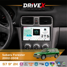 Штатна магнітола для Subaru Forester 2002-2008 DriveX S7 2K QLED 9" Android 8-ядерний 2.7ГГц 6x64Гб SIM-картка 3G/4G AK7808 AB 4x50W DSP AK7739 VELVET бездротовий CarPlay та AndroidAuto