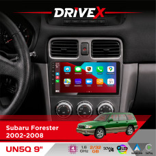 Штатна магнітола для Subaru Forester 2002-2008 DriveX UN5 QLED 9" Android 4-ядерний 2+32Гб 4x45W бездротовий CarPlay та AndroidAuto