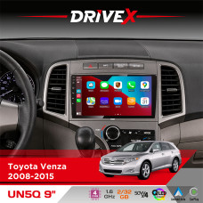 Штатна магнітола для Toyota Venza 2008-2015 DriveX UN5 QLED 9" Android 4-ядерний 2+32Гб 4x45W бездротовий CarPlay та AndroidAuto