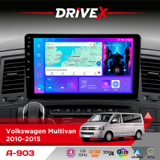 Штатна магнітола для Volkswagen Multivan 2010-2015 DriveX A-903 QLED 9" Android 4-ядерний 2+32Гб 4x50W(TDA7851) бездротовий CarPlay та AndroidAuto