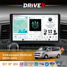 Штатна магнітола для Volkswagen Multivan 2010-2015 DriveX S7 2K QLED 9" Android 8-ядерний 2.7ГГц 6x64Гб SIM-картка 3G/4G AK7808 AB 4x50W DSP AK7739 VELVET бездротовий CarPlay та AndroidAuto
