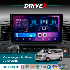 Штатна магнітола для Volkswagen Multivan 2010-2015 DriveX SE-903 QLED 9" Android 8-ядерний 4+64Гб SIM-картка 3G/4G DSP 4x50W(TDA7851) бездротовий CarPlay та AndroidAuto