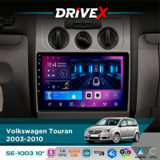 Штатна магнітола для Volkswagen Touran 2003-2010 DriveX SE-1003 QLED 10" Android 8-ядерний 4+64Гб SIM-картка 3G/4G DSP 4x50W(TDA7851) бездротовий CarPlay та AndroidAuto