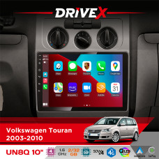 Штатна магнітола для Volkswagen Touran 2003-2010 DriveX UN8 QLED 10" Android 4-ядерний 2x32Гб 4x45W бездротовий CarPlay та AndroidAuto