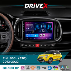 Штатна магнітола для Fiat 500L (330) 2012-2022 DriveX SE-1011 QLED 10" Android 4-ядерний 4+64Гб DSP 4x50W(TDA7851) бездротовий CarPlay та AndroidAuto