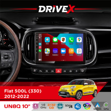 Штатна магнітола для Fiat 500L (330) 2012-2022 DriveX UN8 QLED 10" Android 4-ядерний 2x32Гб 4x45W бездротовий CarPlay та AndroidAuto