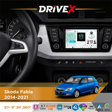 Штатна магнітола для Skoda Fabia 2014-2021 DriveX S7+ 2K QLED 9" Android 8-ядерний 2.7ГГц 8x128Гб SIM-картка 3G/4G AK7808 AB 4x50W 360° DSP AK7739 VELVET бездротовий CarPlay та AndroidAuto