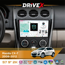 Штатна магнітола для Mazda CX-7 2006-2012 DriveX S7 2K QLED 9" Android 8-ядерний 2.7ГГц 6x64Гб SIM-картка 3G/4G AK7808 AB 4x50W DSP AK7739 VELVET бездротовий CarPlay та AndroidAuto