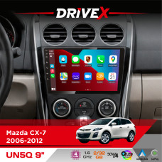 Штатна магнітола для Mazda CX-7 2006-2012 DriveX UN5 QLED 9" Android 4-ядерний 2+32Гб 4x45W бездротовий CarPlay та AndroidAuto