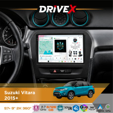 Штатна магнітола для Suzuki Vitara 2015+ DriveX S7+ 2K QLED 9" Android 8-ядерний 2.7ГГц 8x128Гб SIM-картка 3G/4G AK7808 AB 4x50W 360° DSP AK7739 VELVET бездротовий CarPlay та AndroidAuto