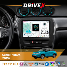 Штатна магнітола для Suzuki Vitara 2015+ DriveX S7 2K QLED 9" Android 8-ядерний 2.7ГГц 6x64Гб SIM-картка 3G/4G AK7808 AB 4x50W DSP AK7739 VELVET бездротовий CarPlay та AndroidAuto