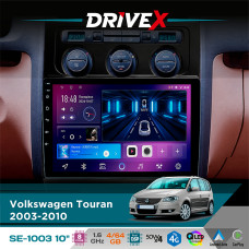 Штатна магнітола для Volkswagen Touran 2003-2010 DriveX SE-1003 QLED 10" Android 8-ядерний 4+64Гб SIM-картка 3G/4G DSP 4x50W(TDA7851) бездротовий CarPlay та AndroidAuto