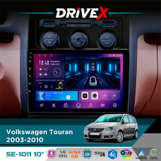 Штатна магнітола для Volkswagen Touran 2003-2010 DriveX SE-1011 QLED 10" Android 4-ядерний 4+64Гб DSP 4x50W(TDA7851) бездротовий CarPlay та AndroidAuto