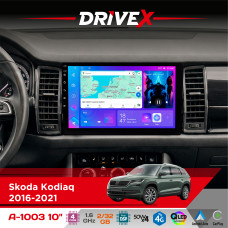 Штатна магнітола для Skoda Kodiaq 2016-2021 DriveX A-1003 QLED 10" Android 2+32Гб 4-ядерний 4x50W(TDA7851) бездротовий CarPlay та AndroidAuto