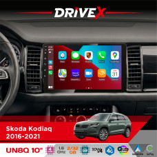 Штатна магнітола для Skoda Kodiaq 2016-2021 DriveX UN8 QLED 10" Android 4-ядерний 2x32Гб 4x45W бездротовий CarPlay та AndroidAuto