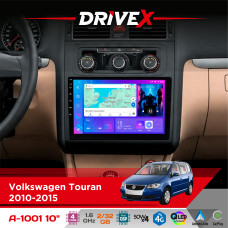 Штатна магнітола для Volkswagen Touran 2010-2015 DriveX A-1001 10" Android 4-ядерний 2+32Гб 4x45W бездротовий CarPlay та AndroidAuto
